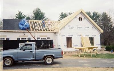 Photo #7 – Installing rafters to connect the two roofs